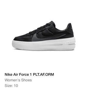 Nike Airforce Platform - nearly new! Sz 10. Women's - Black with gray swoosh